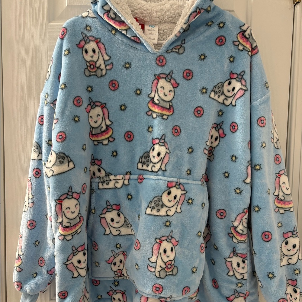 The Oodie (hoodie blanket) w/ unicorns.